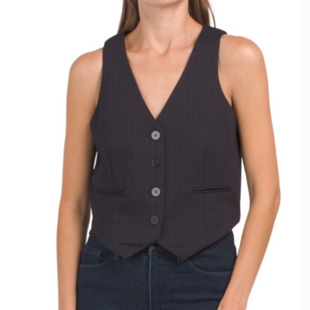 RACHEL ZOE NWT Navy pinstripe vest size 4